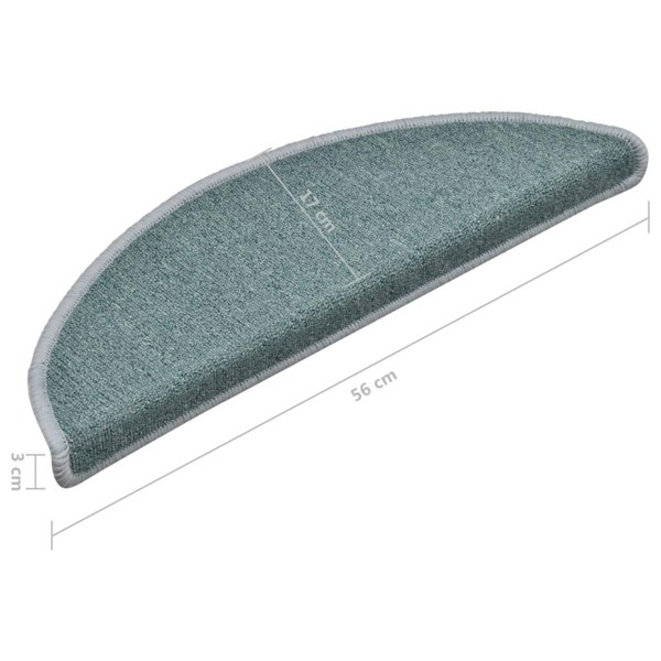 Berkfield Carpet Stair Treads 15 pcs Blue 56x17x3 cm