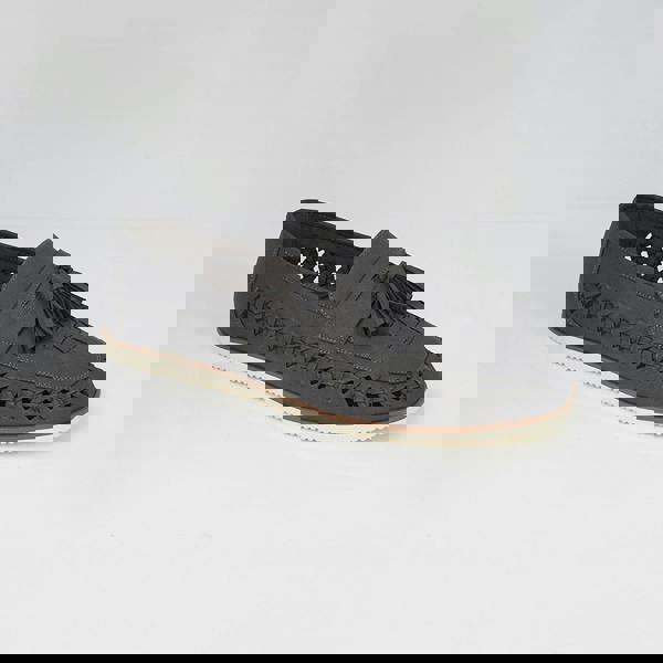 Brave Soul Grey Faux Leather Woven Loafers - Grey Image 3