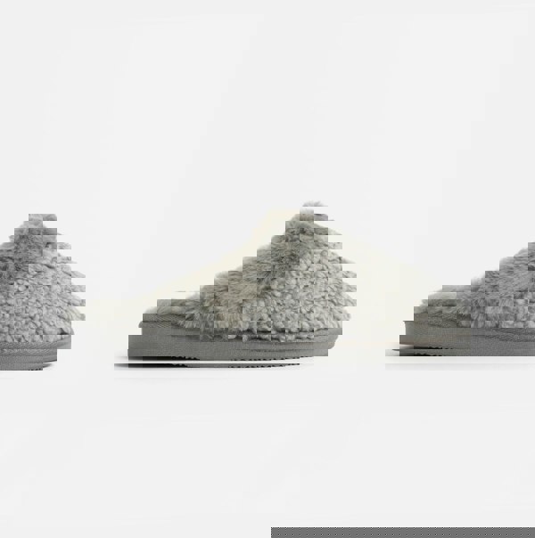 Jo & Joe HELGA Womens Mule Faux Fur Slippers Grey