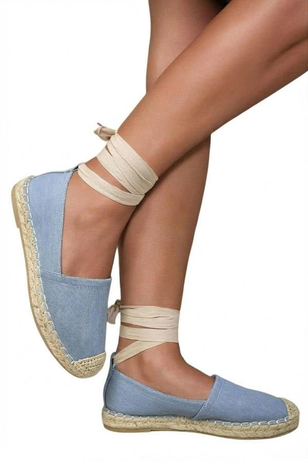 Zoey Tie Leg Espadrille Sandals - Blue_wb