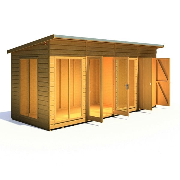 Shire Lela 16x6 Multiroom Summerhouse and Storage Shed - Best Shed