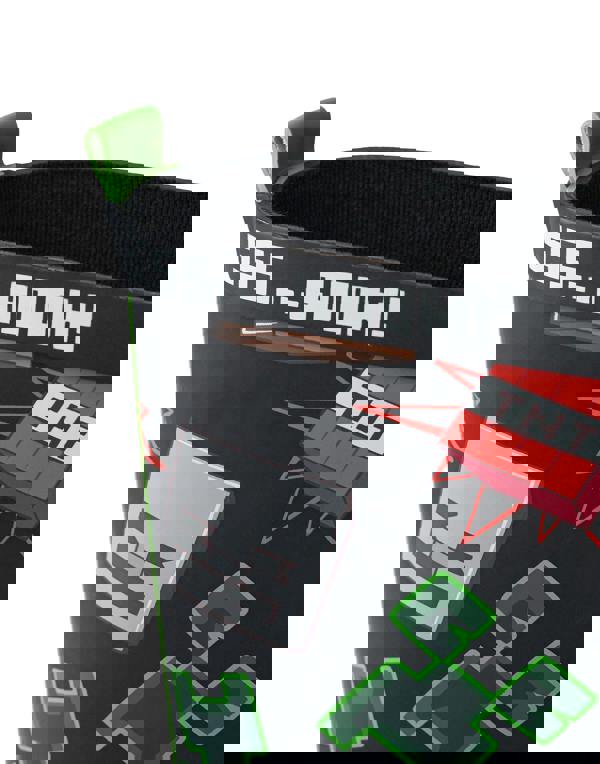 Minecraft Boys Black Character Icon Wellington Boots without Handles