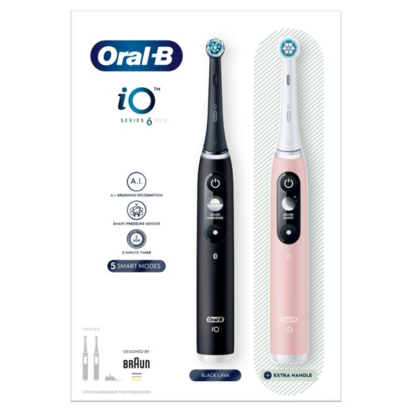 Oral-B iO 6 Electric Toothbrushes - Black & Rose