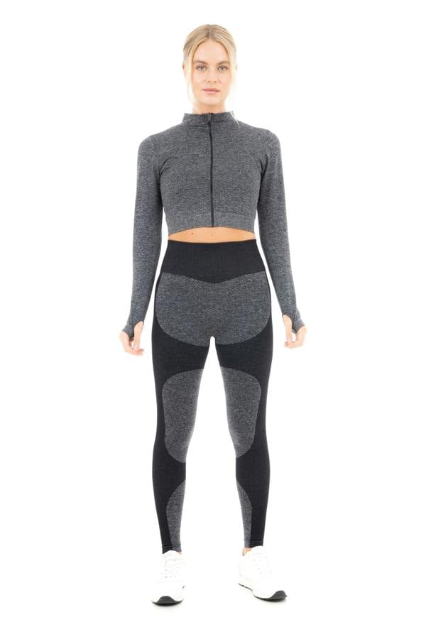 Smart Living Women's Seamless Ribbed Marl Jacket - Black