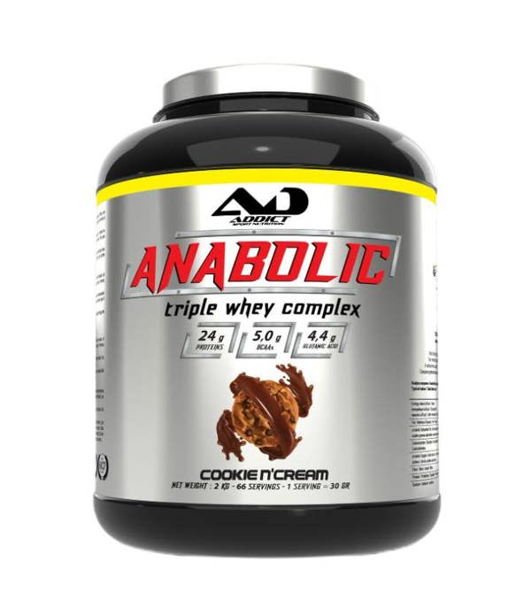 Addict Sport Nutrition Anabolic Triple Whey Complex, Cookie N'Cream - 2000g