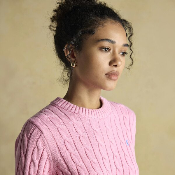 Joules CLASSIC CABLE Sweaters Sweatshirt   in  Pink