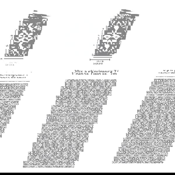 WT1557 - Banc's Dark Grey Cement Spanish Wall Tile Sticker Set - 15 cm x 15 cm - 24 pcs