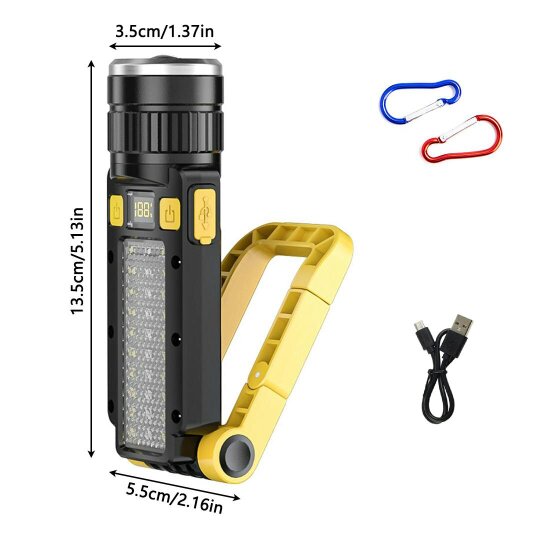 Havendro Multi Function Portable LED Torch Flashlight USB Rechargeable Light