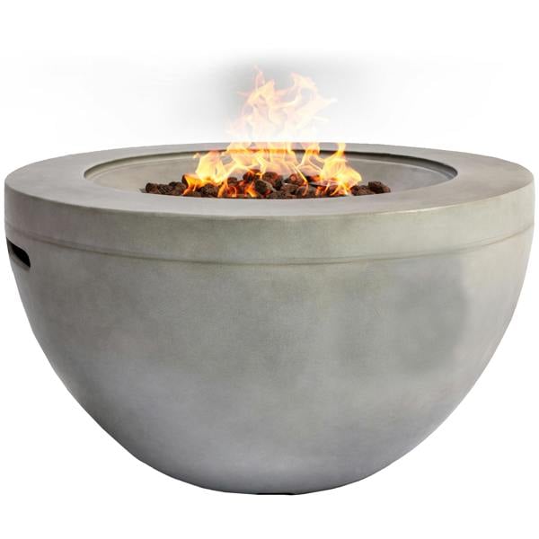Homeology TABITI Light Grey Lavish Garden & Patio Gas Fire Pit with Stone Finish