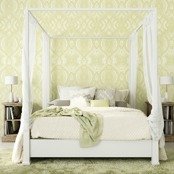 Hoopla Walls Ogee Damask - Sage Green 10m Wallpaper