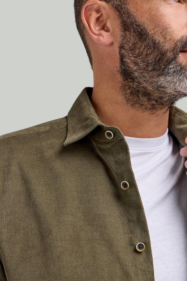 Green Corduroy Shacket