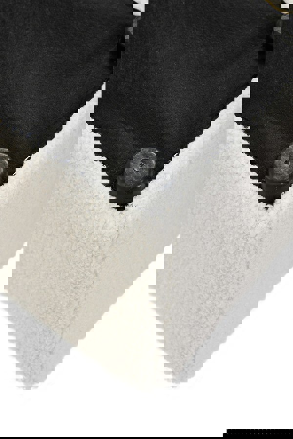 Living and Home White Upholstered Teddy Fleece Ottoman Bench Set