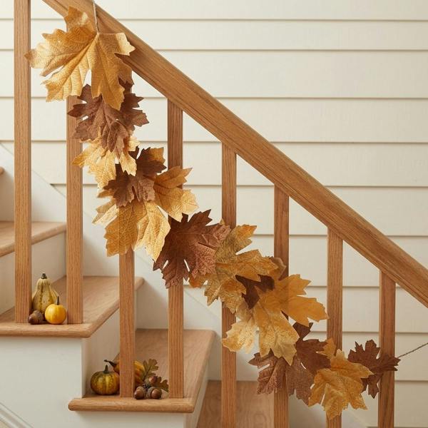 Garden Greatness 5ft Velvet Russet Autumn Leaves Garland