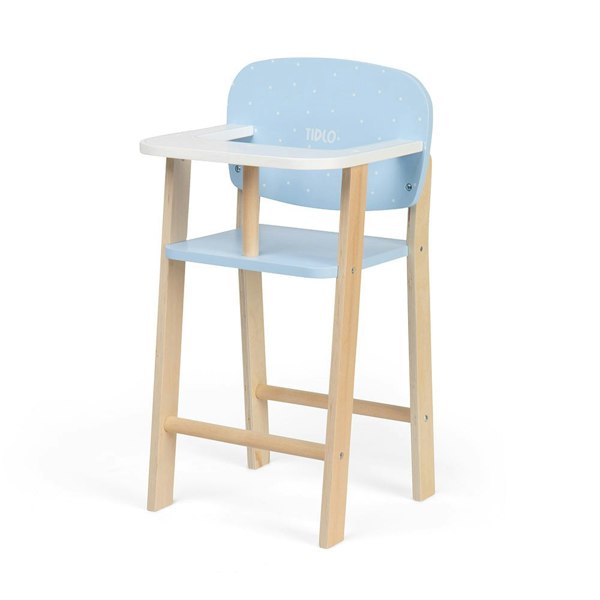 Tidlo Wooden Dolls High Chair - Pastel Blue 