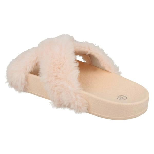 Spot On Ladies Spot On X Strap Fur Mules