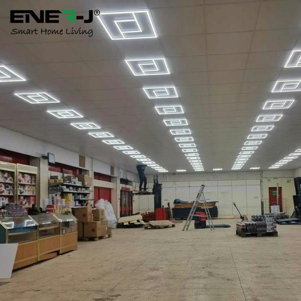 ENER-J 60x60cm LED Panel Light with PD Design - 40W, Cool White, Frame Border Edge Lights | Pack of 6 - 6500K