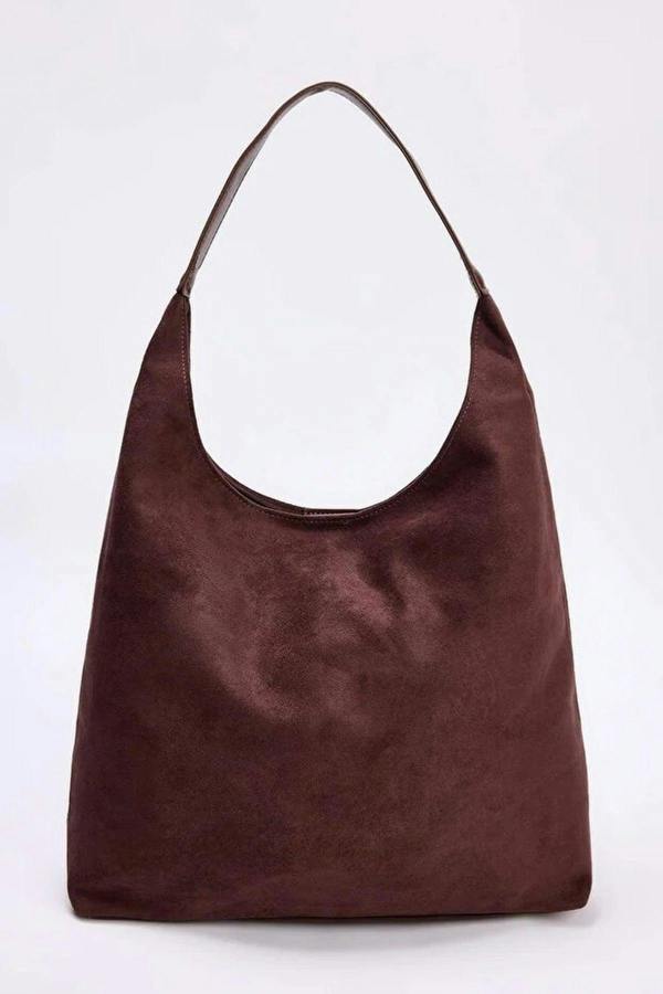 WOVCOR Suede Shoulder Bag with Matching Makeup Pouch
