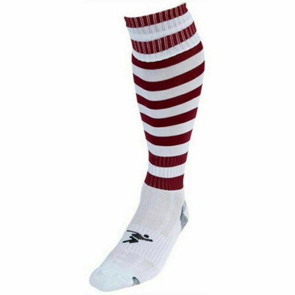 Precision Unisex Adult Pro Hooped Football Socks - White/Maroon