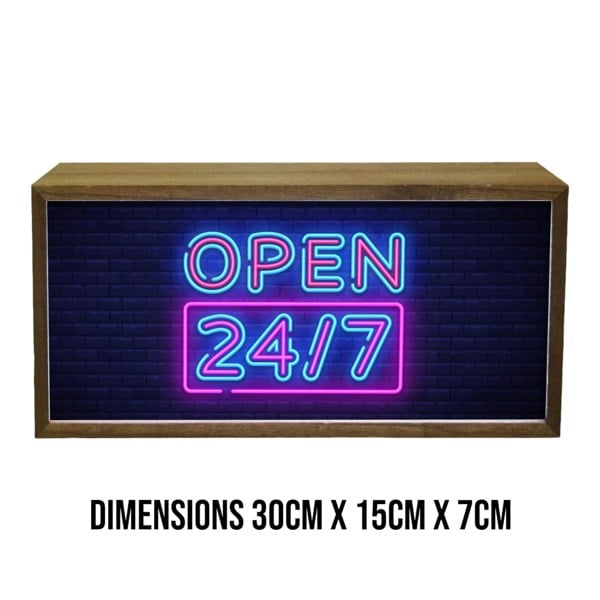 Light Box Open 247 Neon Sign