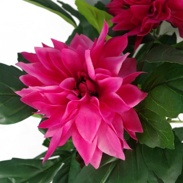 Leaf 50cm Artificial Dhalia Plant Pink