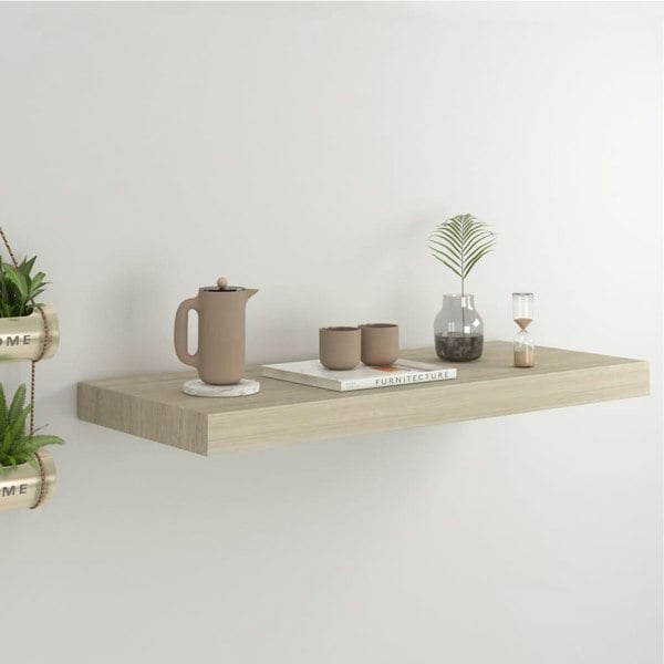Berkfield Floating Wall Shelf Oak 60x23.5x3.8 cm MDF