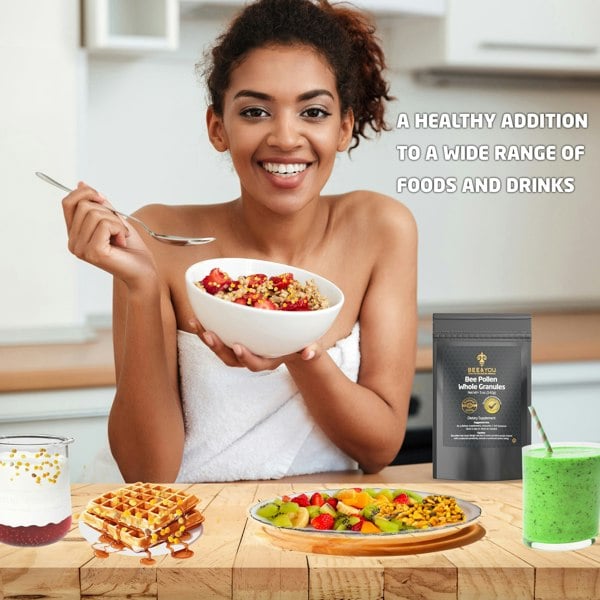 BEE&YOU Natural Bee Pollen Granules-Wildcrafted, 5 oz