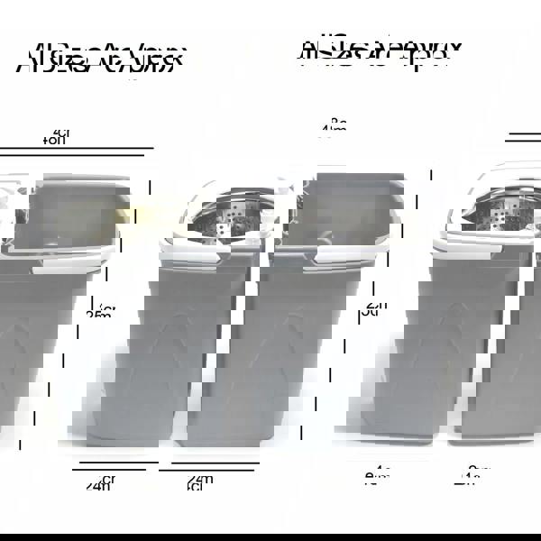 Gr8 Home Grey Space Saving 360° Rotating Dual Spin Dry Mop And Bucket 3 Microfibre Heads