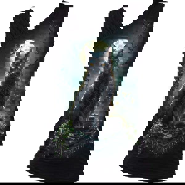 SPELL BOUND - Gathered Shoulder Slant Vest Black