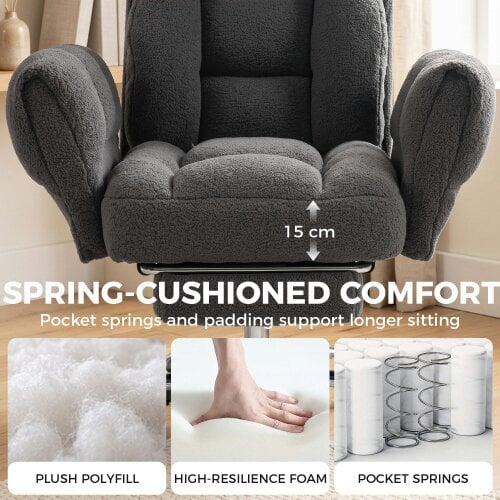 HOMCOM Criss Cross Office Chair with Flip-Up Armrests, Wide Seat