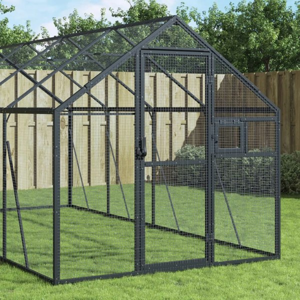 Berkfield Aviary Anthracite 1.79x10x1.85 m Aluminium