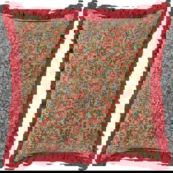 Paoletti Haven Cotton Velvet Floral Cushion Cover - Blushing Rose