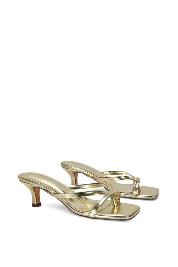 XY LONDON Kitten Heel Sandal Mules With Toe Post
