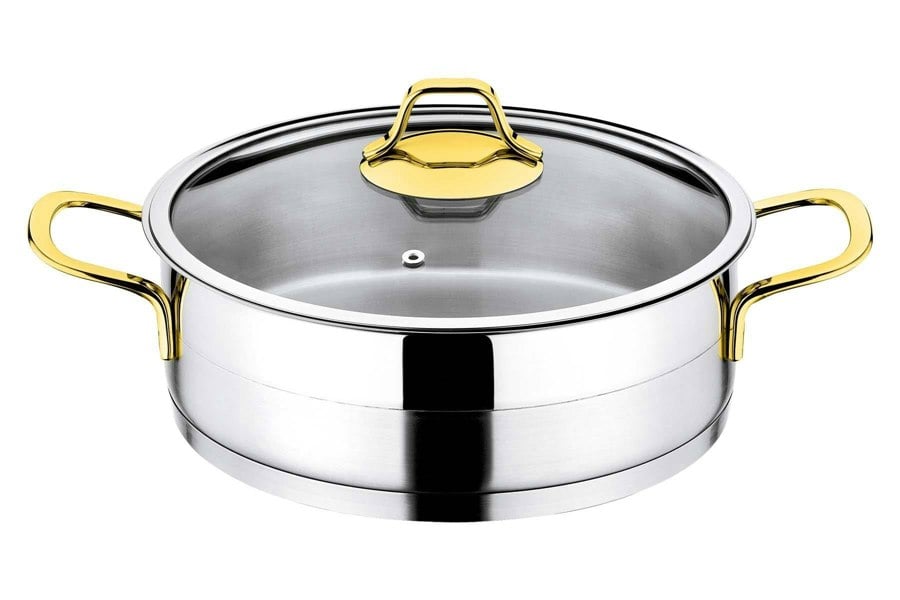 Rozi Luna Collection 6-piece Stainless Steel Sauté Pan Set (Gold Handles)