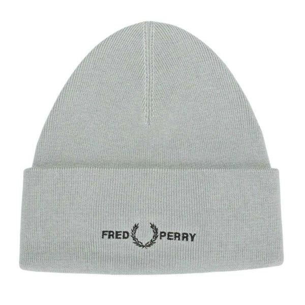 Fred Perry Unisex Adult Graphic Logo Beanie - Silver - 