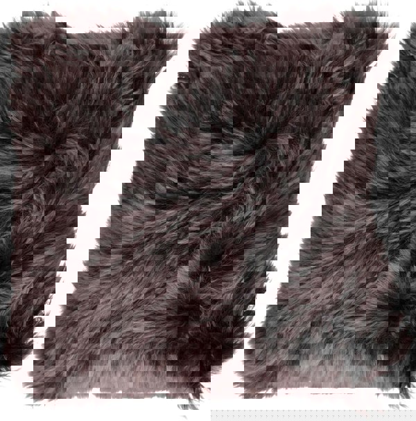 Long-Wool Sheepskin Cushion | 35x35 cm Walnut