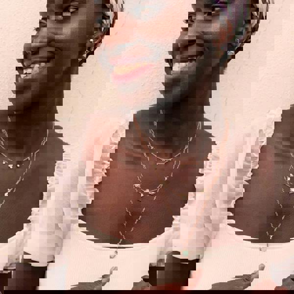 271N014404925 Mother of Pearl Slice Chain Necklace in Rose Gold Plated Silver 3