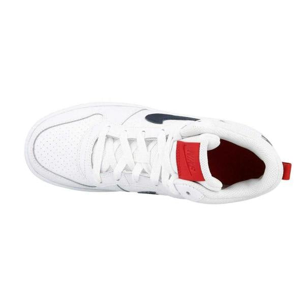 Nike Childrens/Kids Court Borough Leather Mid Cut Trainers - White/Black/Red - 