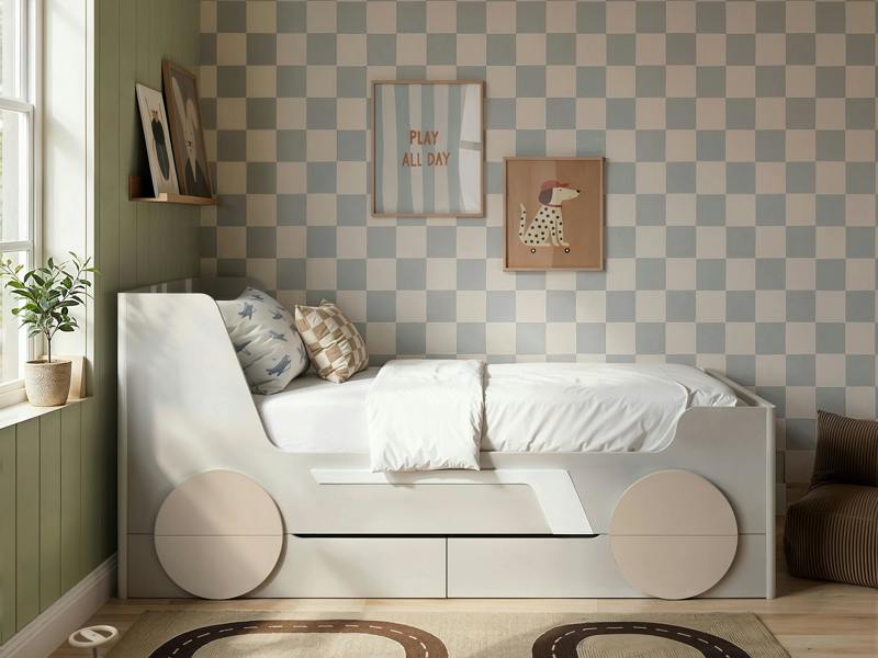 Flair Cooper Single Car Bed with Drawers Grey