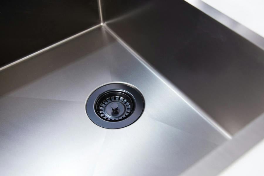 Top-Fix | Basket Strainer Kitchen Sink Waste with Overflow | Matt Black Finish