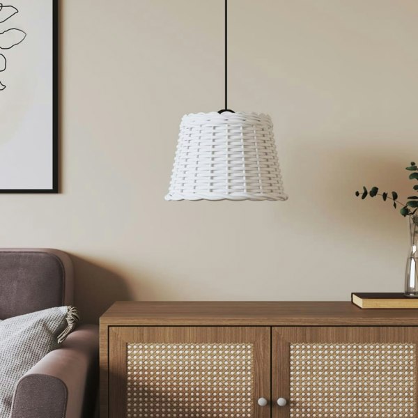 Berkfield Ceiling Lamp Shade White �_�”�_30x20 cm Wicker