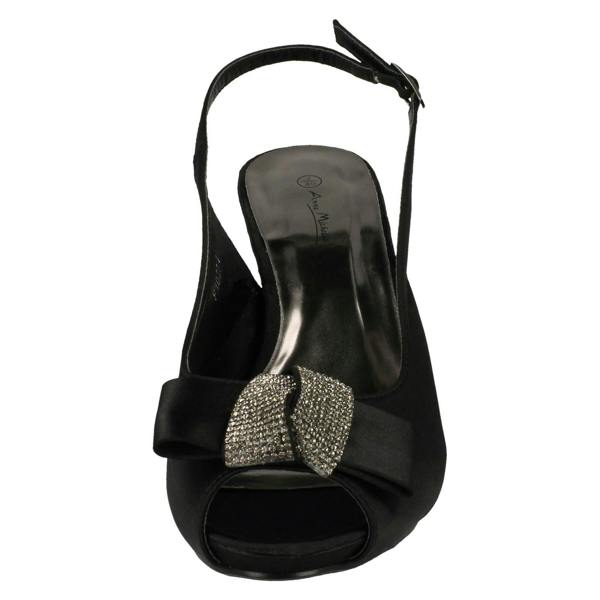 Anne Michelle Ladies Anne Michelle Peep Toe Diamante Bow Court Shoes F10254