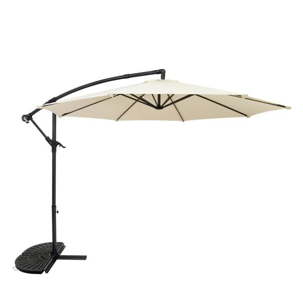 Monstershop Cantilever Parasol 3m With Half Fan Base – Cream