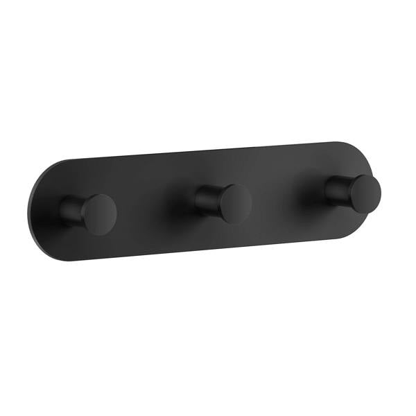 Matt black triple towel hook