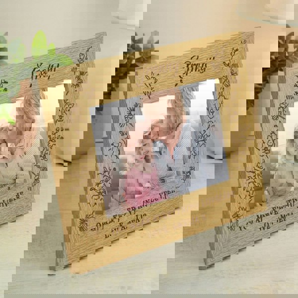 Personalised Memento Company Personalised Wild Flowers 6x4 Wooden Photo Frame