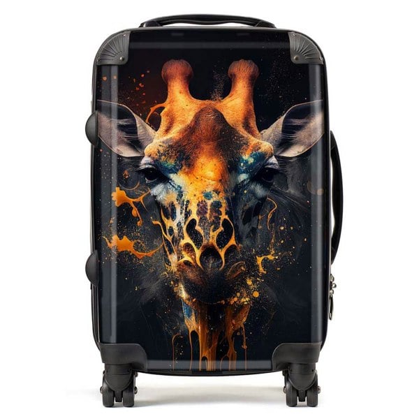 Warren Reed Golden Giraffe Face Splashart Suitcase