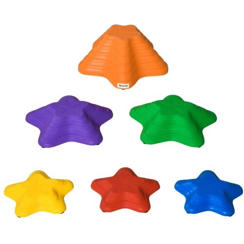 Bobobiy Balance Stepping Stones Kids, 6-Piece Starfish Style Non-slip Obstacle Course, Garden Sensory Toys for Toddler 3-8 Years