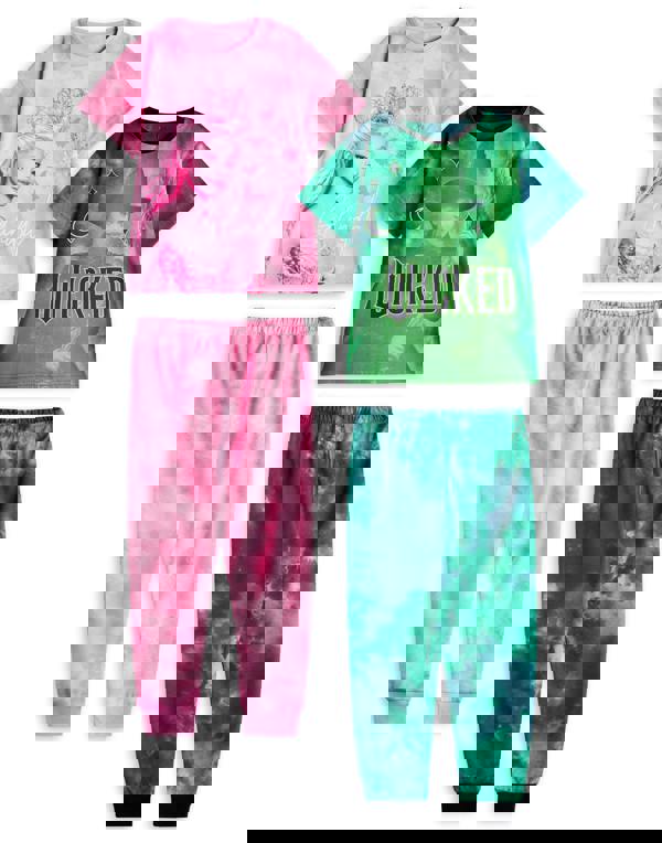Wicked Girls Multicoloured Glinda & Elphaba Multi-Pack of 2 Short Sleeve Long Leg Pyjama Set