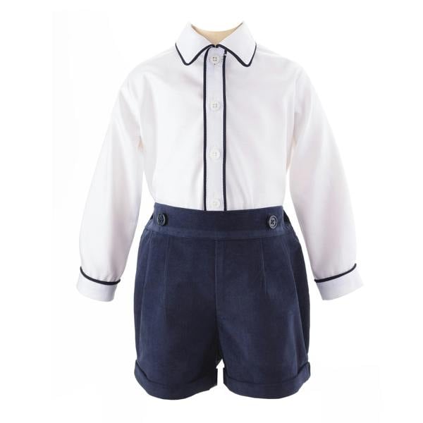 Rachel Riley Navy Cord Short & Shirt Set