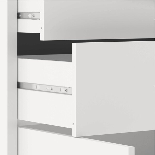 Wyld Haus Dris White Wooden Bookcase 1 Shelf 2 Drawers 2 Doors