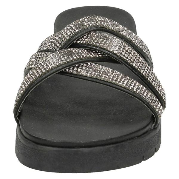 Savannah Ladies Savannah Flat Sole Cross Strap Mules